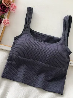 Women Seamless Square Crop Top