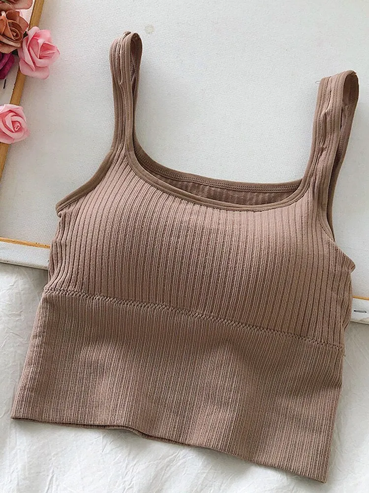 Women Seamless Square Crop Top