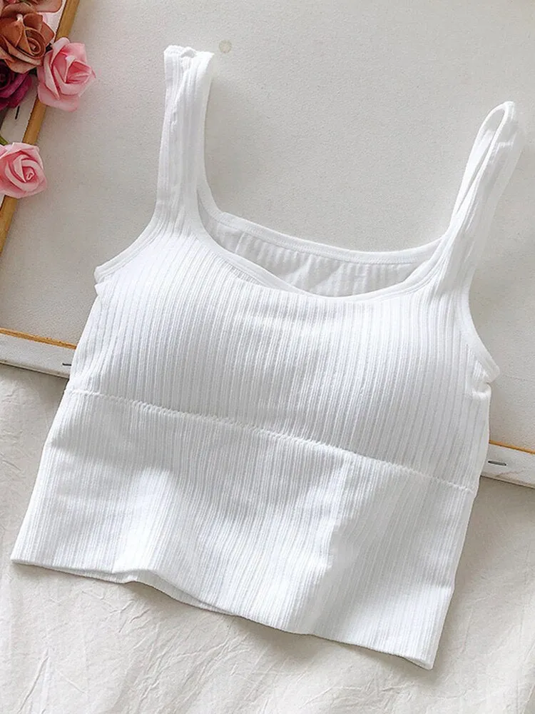 Women Seamless Square Crop Top