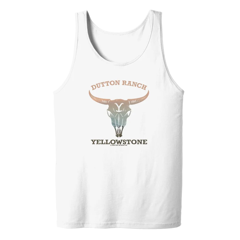 Yellowstone Dutton Ranch Cow Skull Adult Tank Top