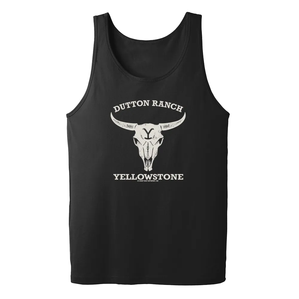 Yellowstone Dutton Ranch Cow Skull Adult Tank Top