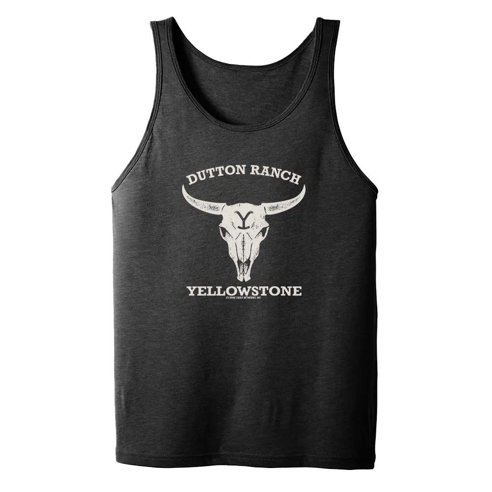 Yellowstone Dutton Ranch Cow Skull Adult Tank Top